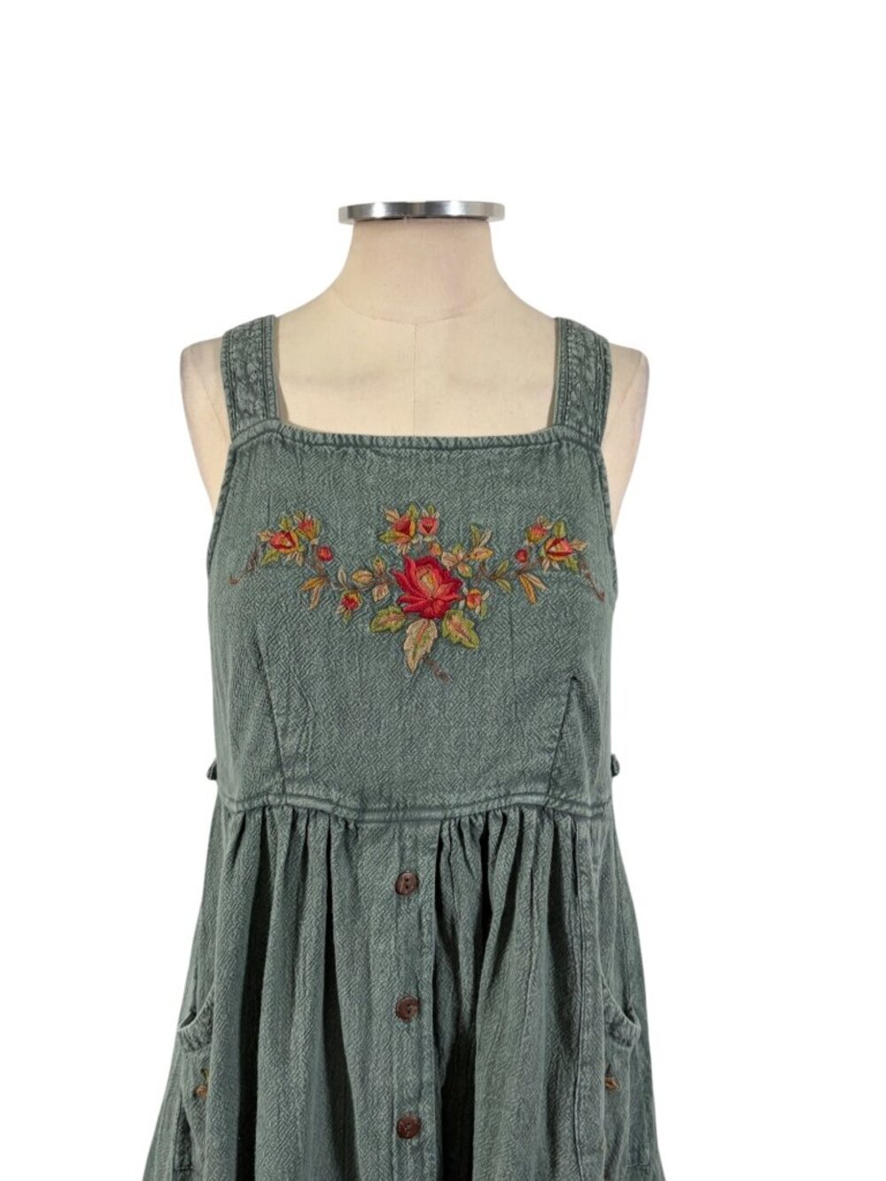 April Cornell Cottagecore Floral Embroidered Midi Dress Size XS - Picture 7 of 12